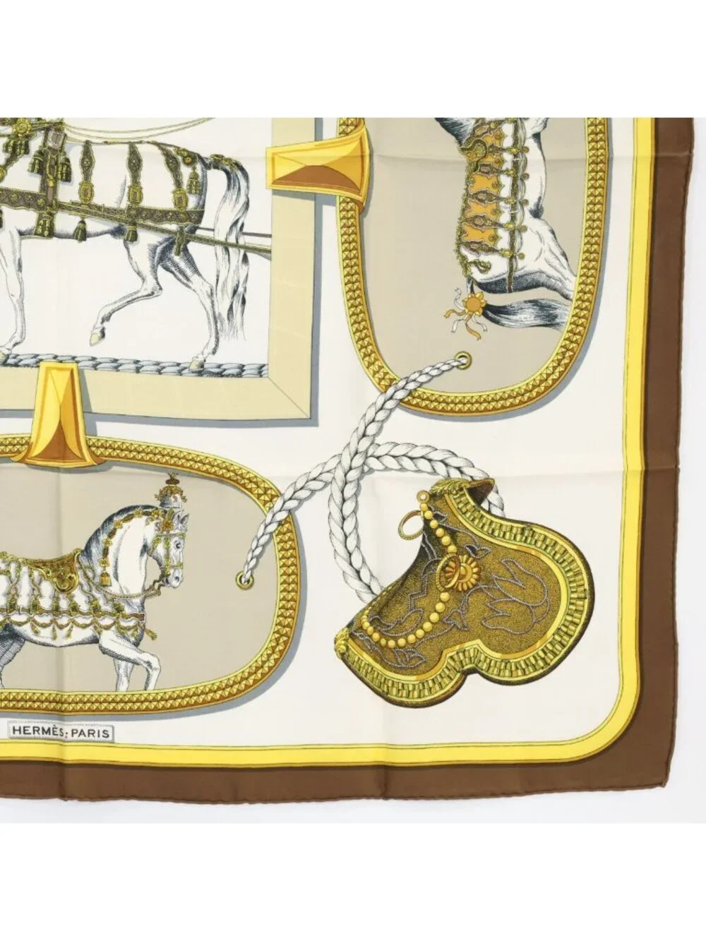 Hermes Grand Apparat Silk Carre 90 Scarf